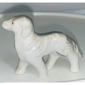 Russian Wolfhound Dog Figurine 3" Ceramic Porcelain Borzoi 1950s VTG Japan